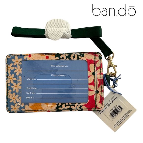 Ban.do Daisy ID Card Case Lanyard Unisex Multicolor Floral Holder - Picture 2 of 3